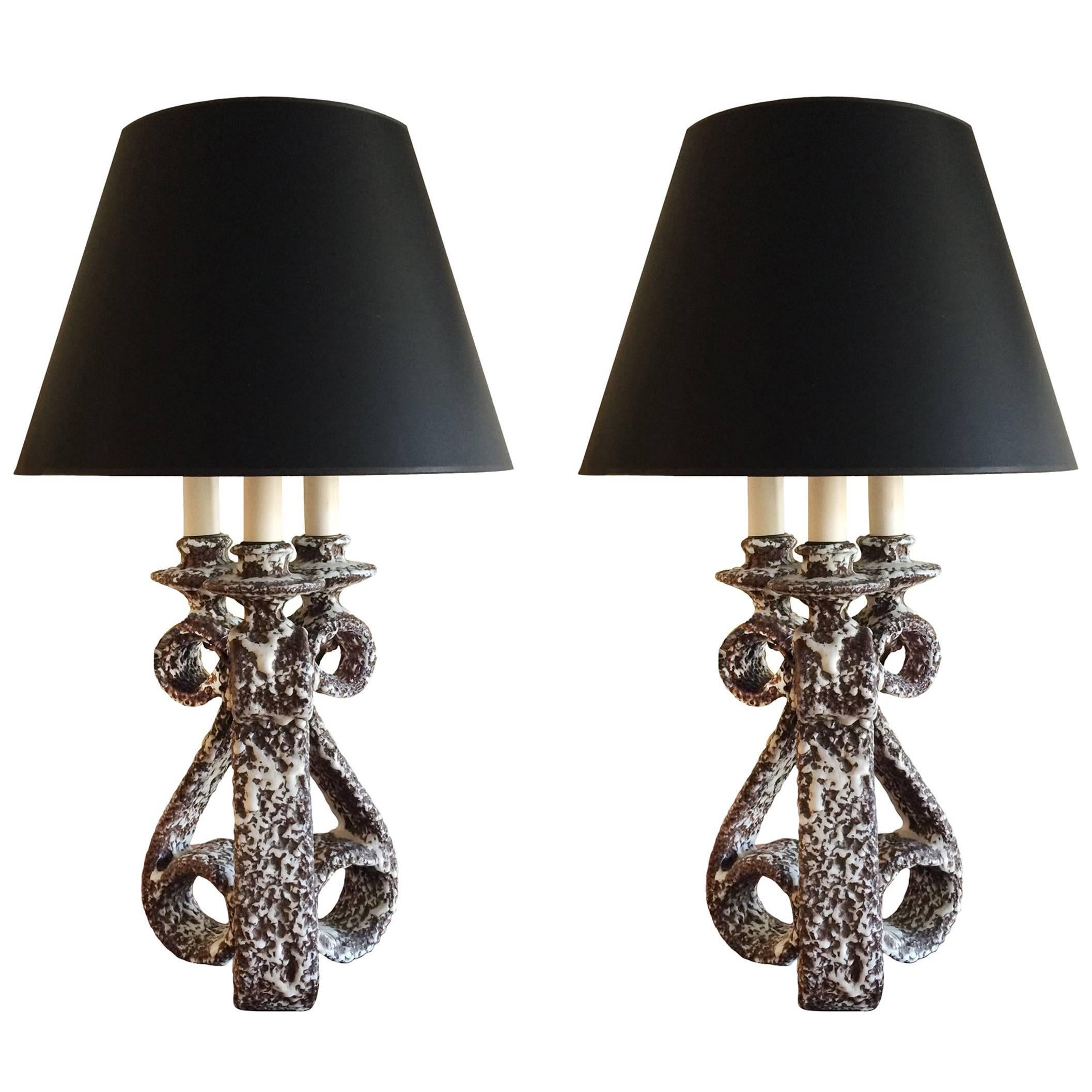 Pair of French Candelabra Lamps