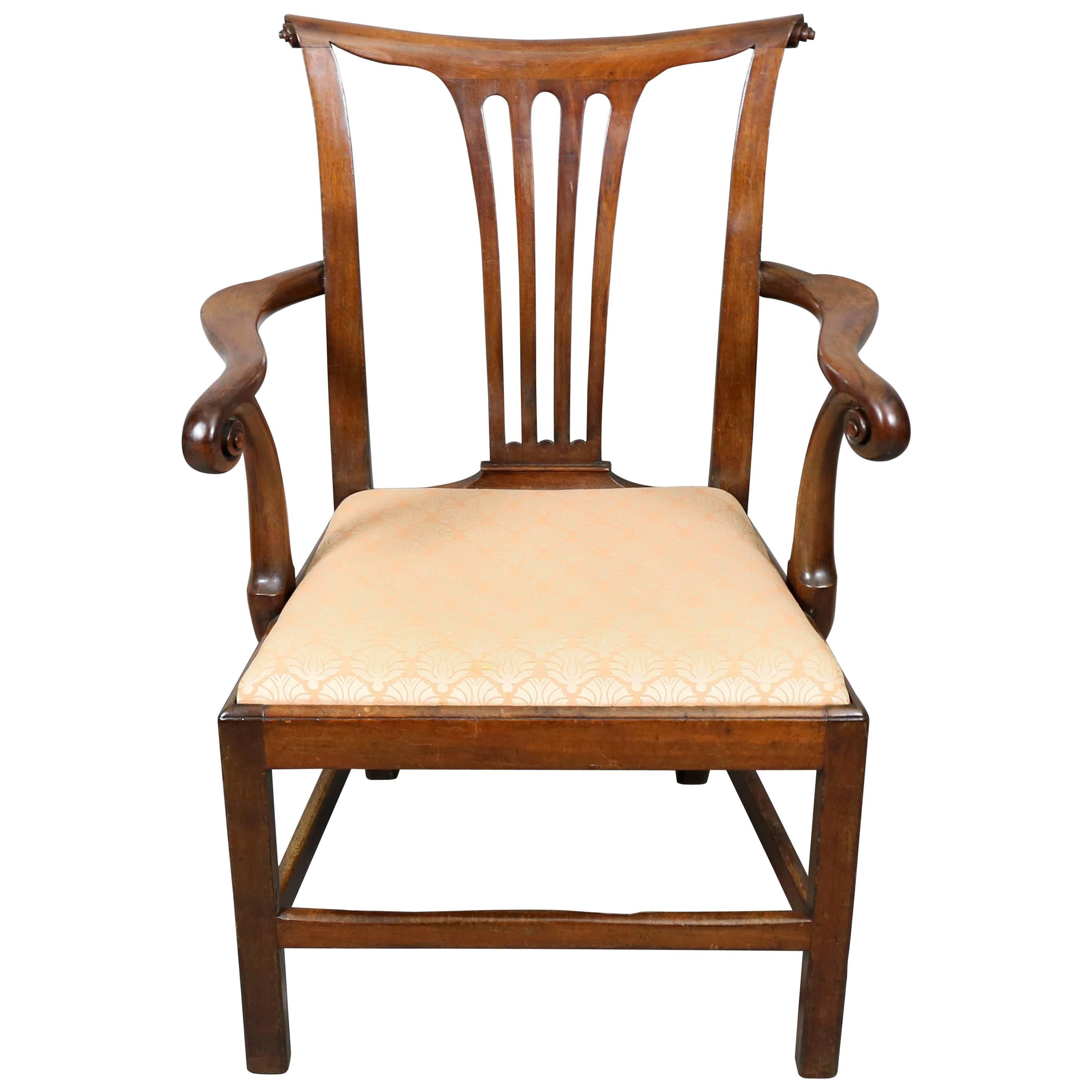 George III Carved Mahogany Desk Chair