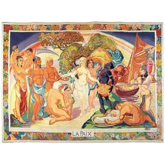 "Peace," Monumental Art Deco Tapestry Masterpiece Celebrating End of WWII