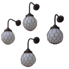 Six Opaline Wall Lights 7