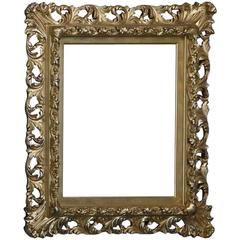 Antique French Rococo 1st Finish Gold Gilt Reticulated Frame, circa 1900