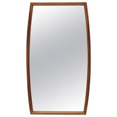 Vintage Large Boat Shape Walnut Frame Mirror