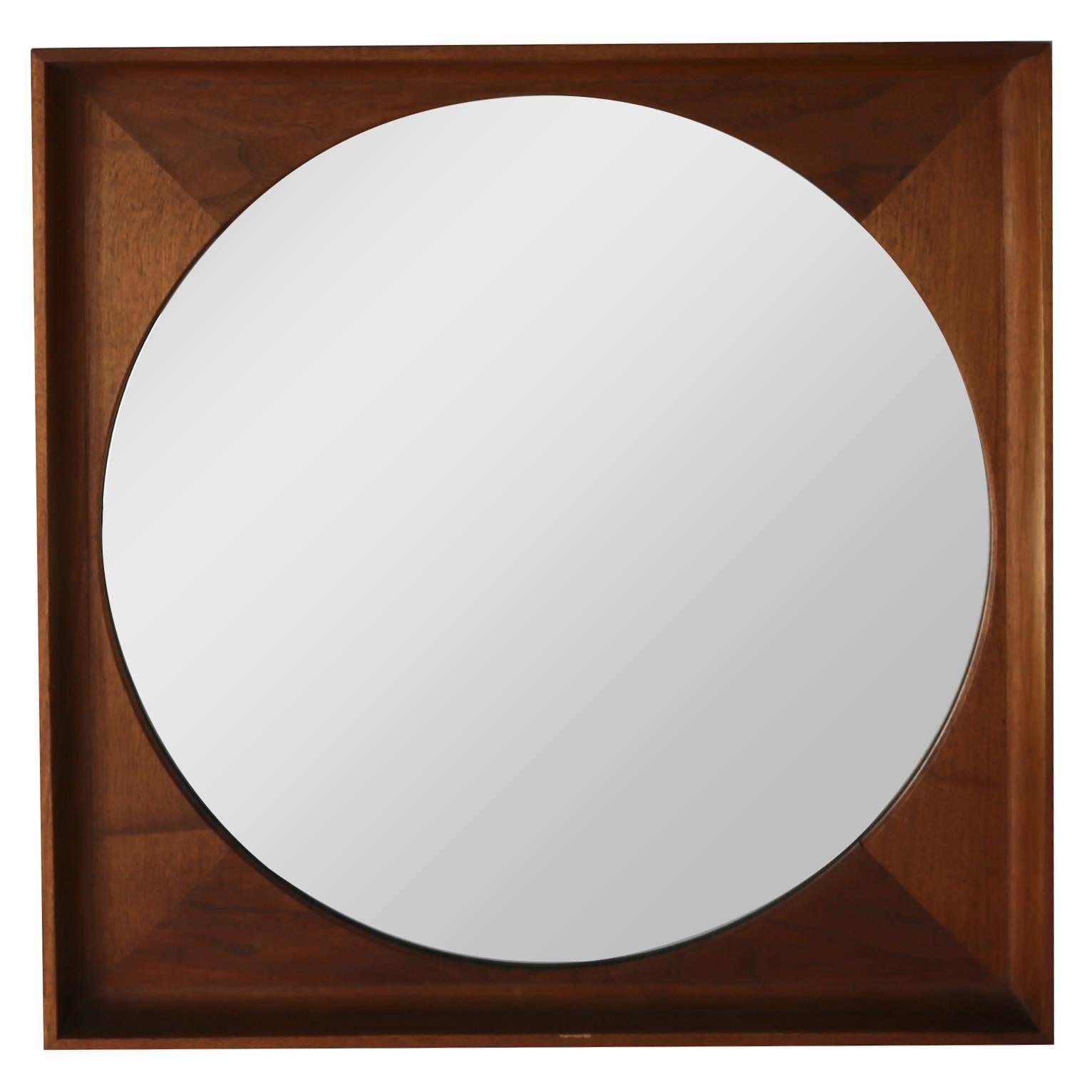 Walnut Framed Mirror by Arthur Umanoff for Howard Miller