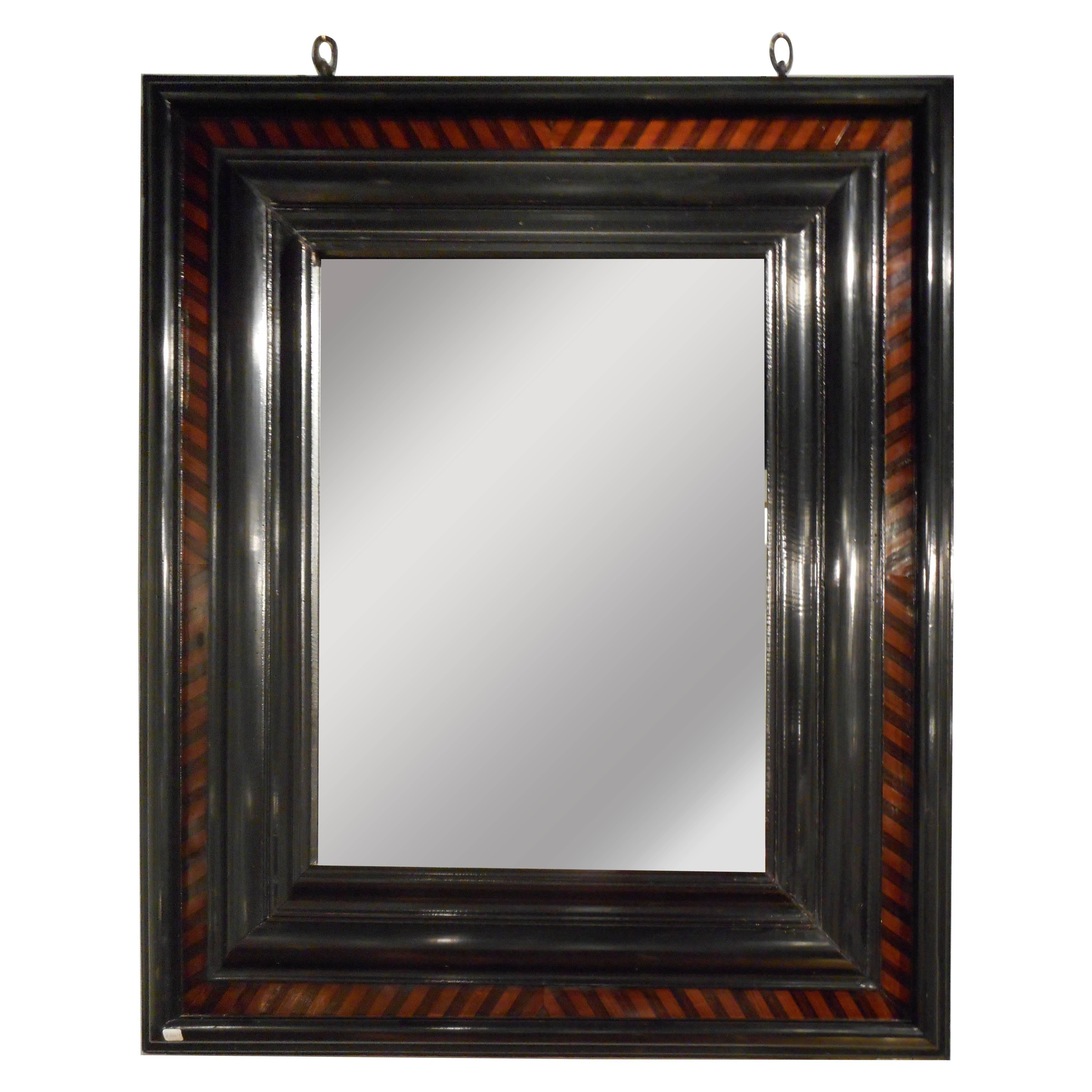 Spectacular 19th Century Parqueted Wood Mirror