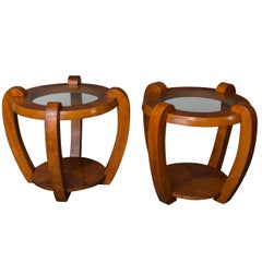 Pair of American Round Side Tables