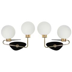 1950s Pair of Asymmetrical Arlus Sconces 9