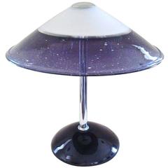 1980s Barbini Purple Murano Art Glass Table Lamp