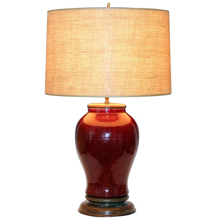Antique Chinese Porcelain Oxblood Flambe Large Vase Lamp At 1stdibs Antique Chinese Porcelain Oxblood Flambe Large Vase Lamp For