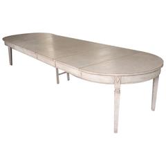 Swedish Gustavian Style Extension Dining Table