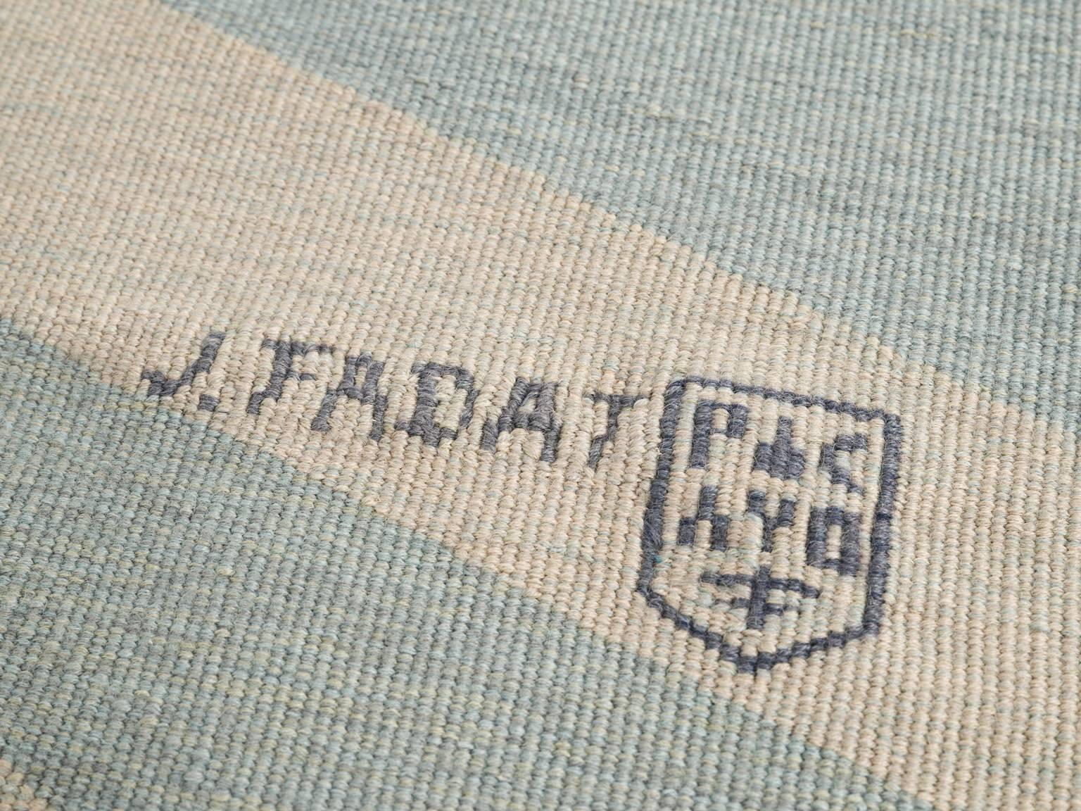 Mid-Century Modern Jacques Fadat 'Espace Blue' Woolen Tapestry