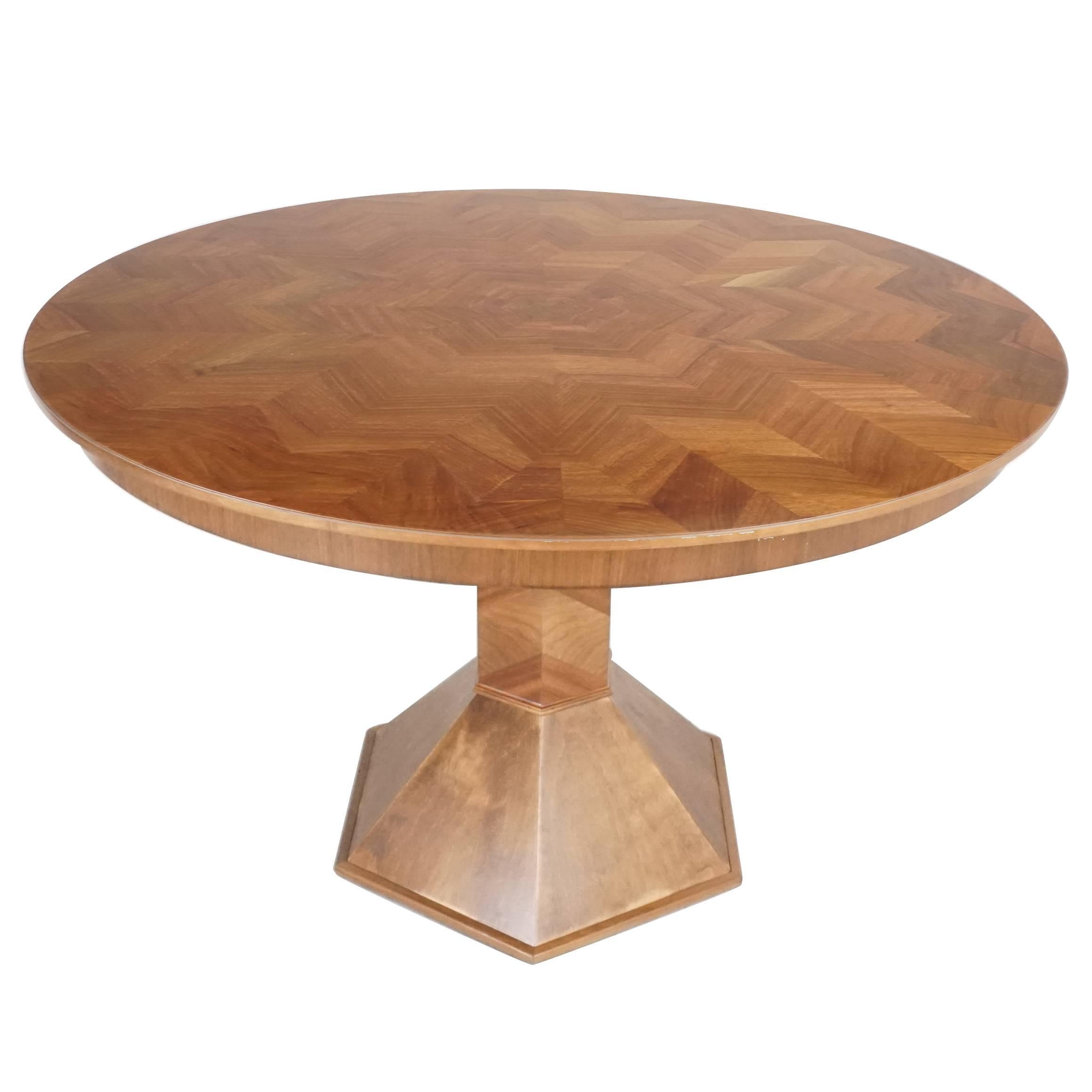 Italian Dining Table with Inlay Parquetry