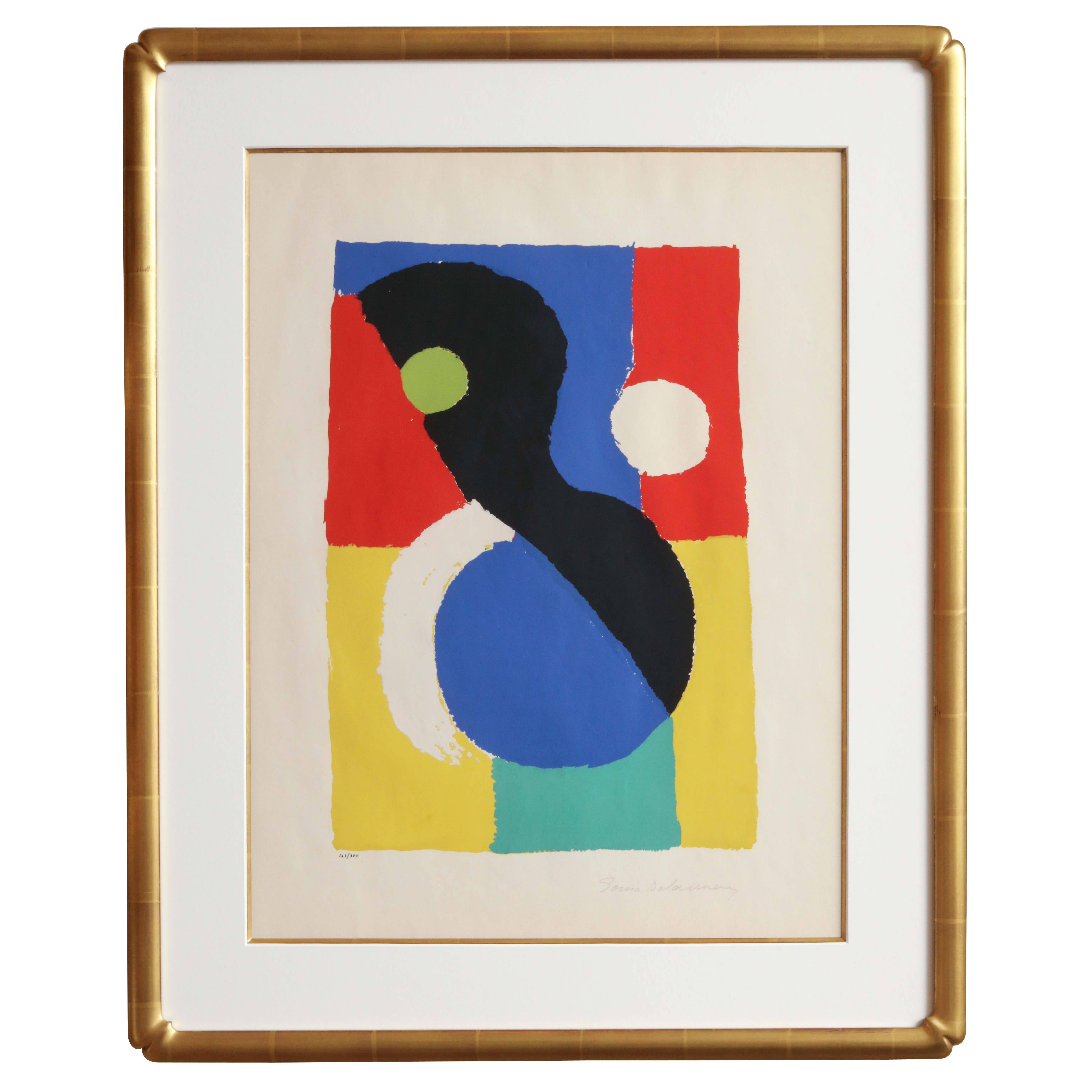 Lithograph in Colors ‘Composition’ by Sonia Delaunay For Sale