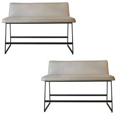 Pair of Counter Height Iron Benches by Gimo Fero