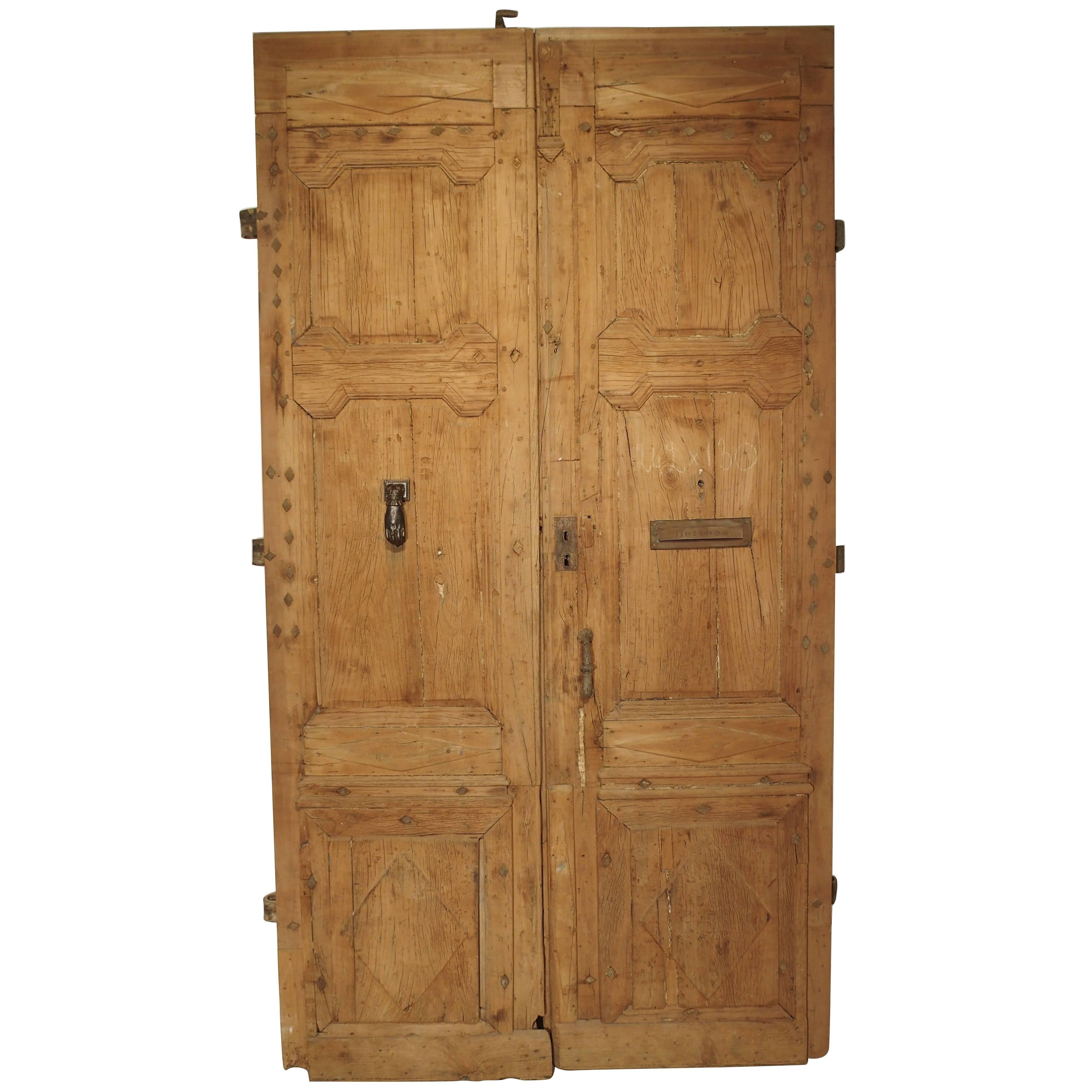Pair of Period Directoire Doors from France, Oak and Iron, Circa 1800