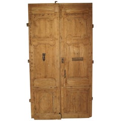 Antique Pair of Period Directoire Doors from France, Oak and Iron, Circa 1800