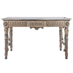 Italian 18th Century Louis XVI Period Patinated and Marble Freestanding Console
