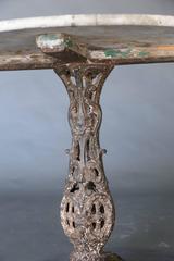 19th Century Iron Garden Marble Table