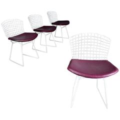 Vintage Mid-Century Modern Bertoia White Wire Side Chairs 4