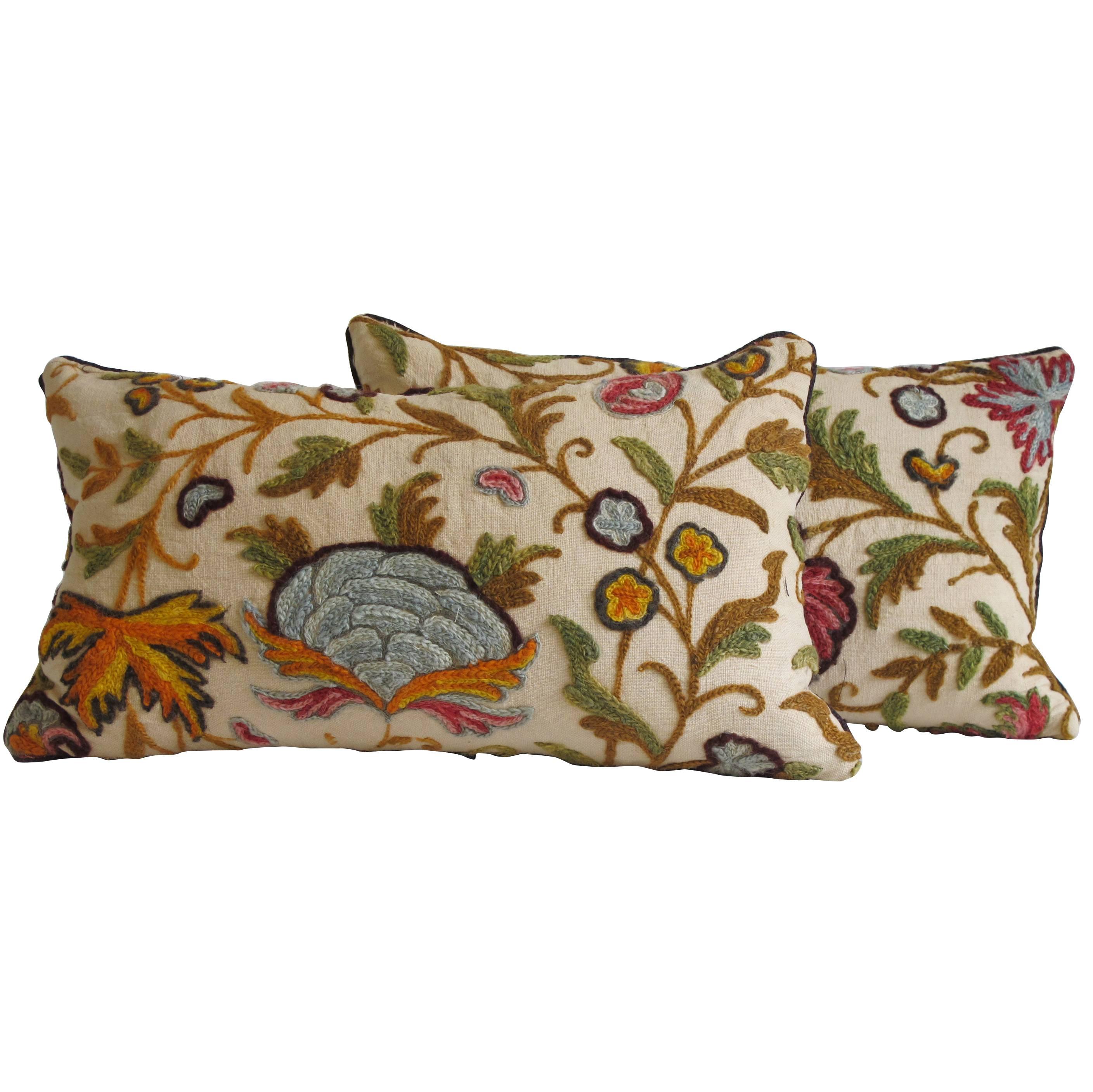 Vintage Crewel Pillows by Mary Jane McCarty