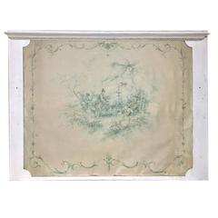 19th Century French Chinoiserie Wallpaper Panel on Painted Mount 7