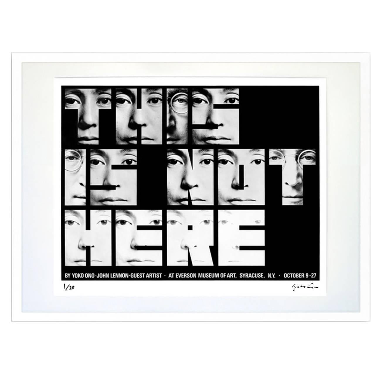 "This Is Not Here" Signed Limited Edition Framed Print by Yoko Ono For Sale