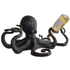Very Large, Rare Maitland-Smith Bronze Octopus Sculpture and Wine Bottle Holder