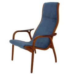 Mid Century Modern Blue Armchair Lamino by Yngve Ekström, 1950s