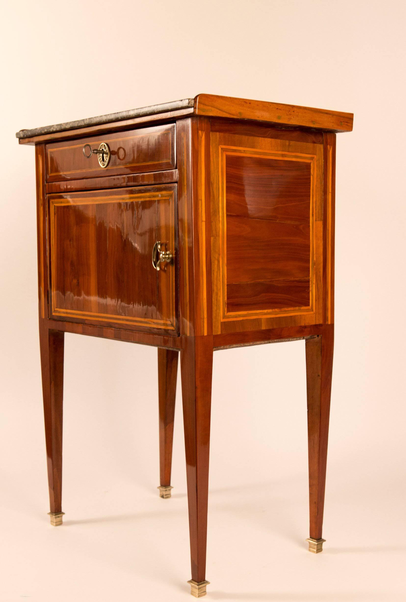 18th Century French Small Louis XVI Period Commode or Side Table with Marble Top, circa 1780