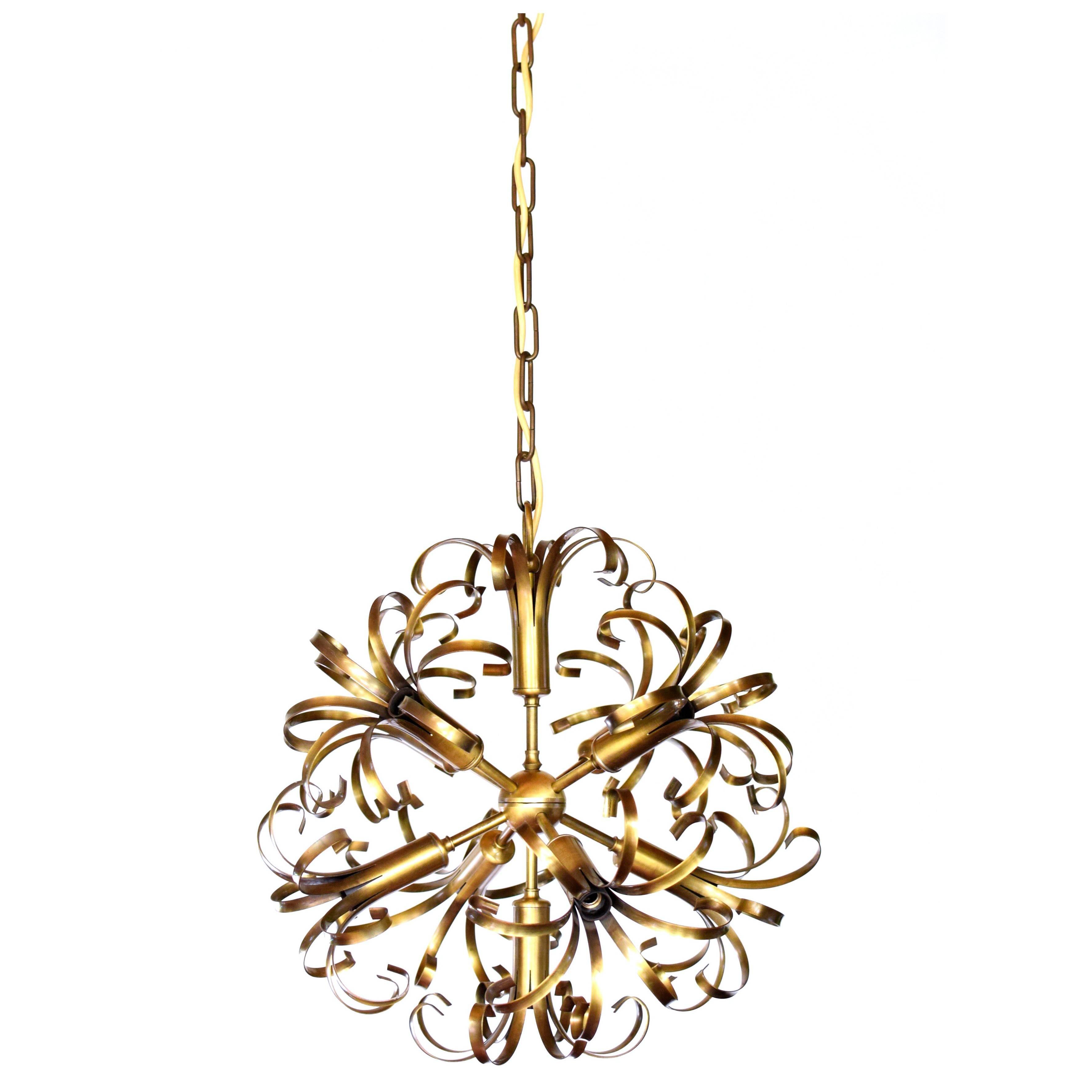 1970s Sciolari 'Sputnik' Brass Chandelier