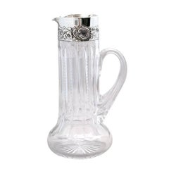 Sterling Silver-Mounted "Zipper-Cut" Crystal Pitcher Sterling Silver-Mounted "Zipper-Cut" Crystal Pitcher