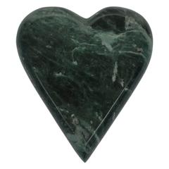 Vintage Green Marble Heart Desk Paperweight, 1970s