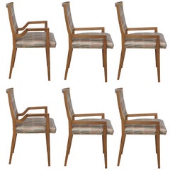 Set of Six Elegant Mid-Century Modern Armchairs and Chairs