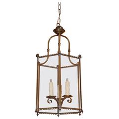 Chic French 1940s Brass Hexagonal Lantern 7