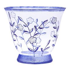 Austrian Wiener Werkstatte Enamel Decorated Glass Vase