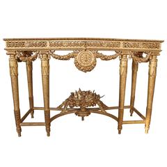 Pair of Louis XVI Style Giltwood Consoles 6