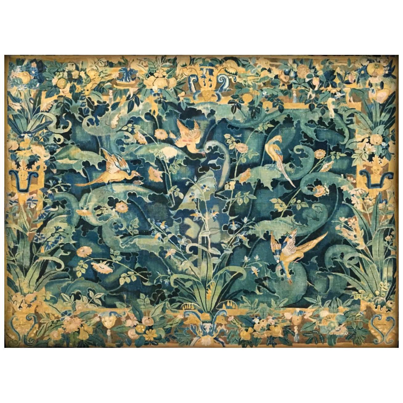 Tapestry, 16th Century, Aristoloche, Leaf of Cabbage, Renaissance Period For Sale