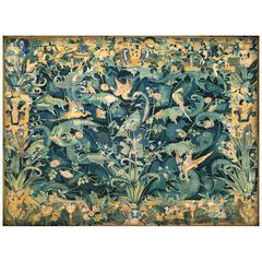 Antique Tapestry, 16th Century, Aristoloche, Leaf of Cabbage, Renaissance Period