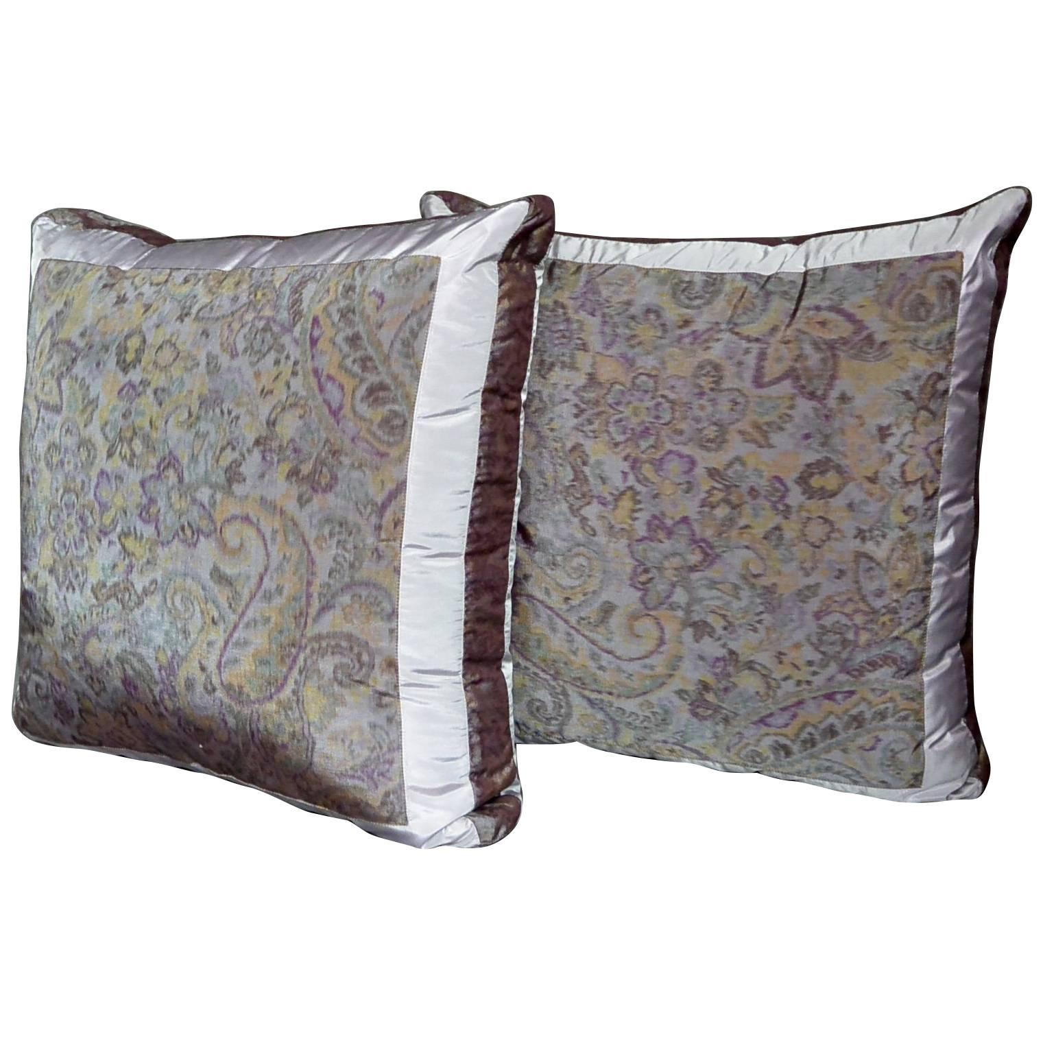 Pair of Etro Amethyst Silk Pillows