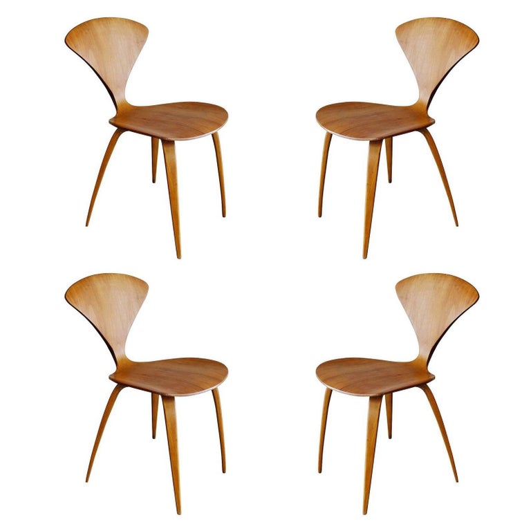 Plycraft Sculptural Dining Chairs By Norman Cherner Set Of Four