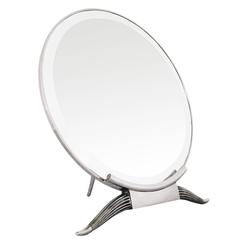 "Antelope" Mirror Silver and Bronze, Jacques Émile Ruhlmann, France, circa 1923