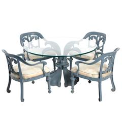 Vintage Five-Piece Cast-Aluminum Garden Set