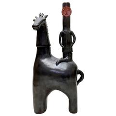 Large Ceramic Sculpture Glazed in Black by Dalo 7
