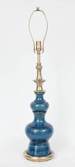 Stiffel Blue Crackled Glazed Lamps