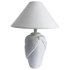 Hollywood Regency John Dickinson Style Draped Plaster Table Lamp