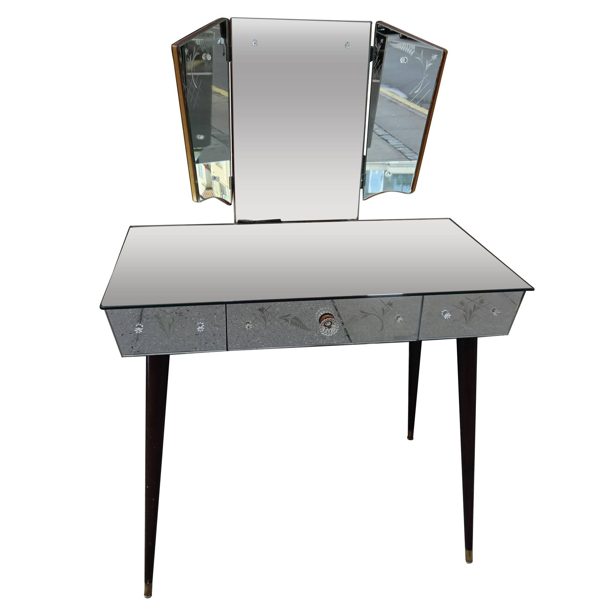 French Mirrored Vanity Table