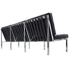Kurt Thut Three-Seat Sofa in Black Leather for De Sede 8