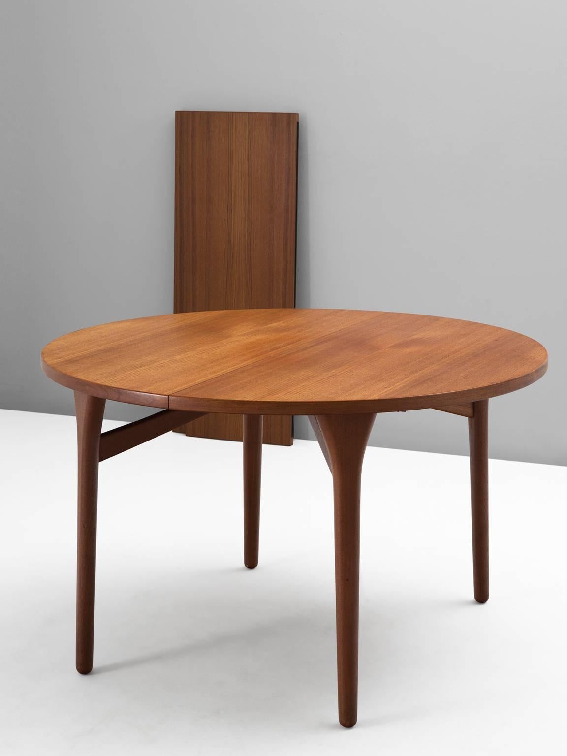 Danish Henning Kjaernulf Extendable Dining Table in Teak