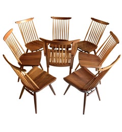Eight George Nakashima Walnut Dining Chairs 1963