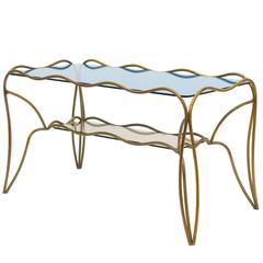 Unique Italian Brass and Colored Glass Cocktail Table, 1950s 5