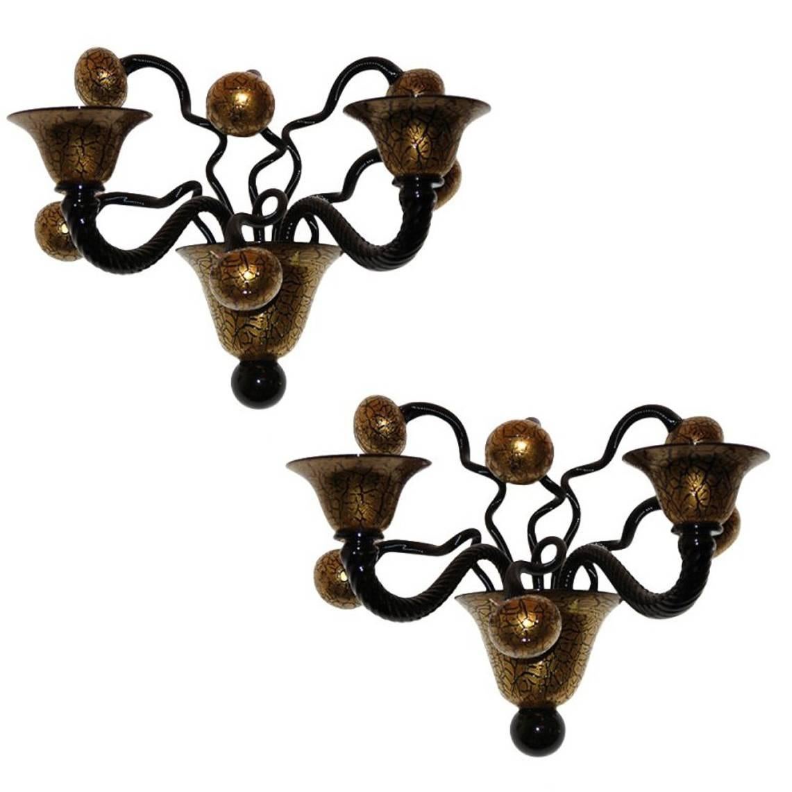 Pair of Venetian Sconces by Signoretto